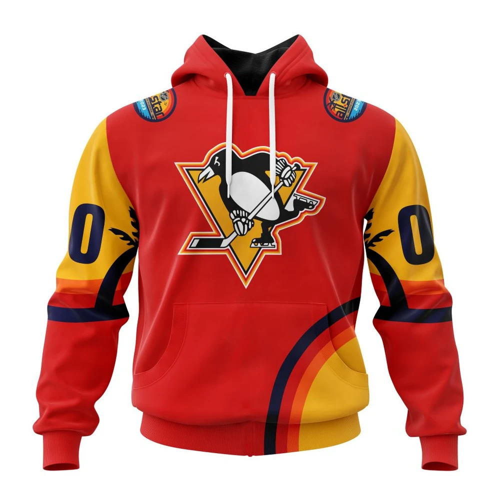 Pittsburgh Penguins Special All-Star Game Design With Florida Sunset All Over Print Hoodie Style 45171