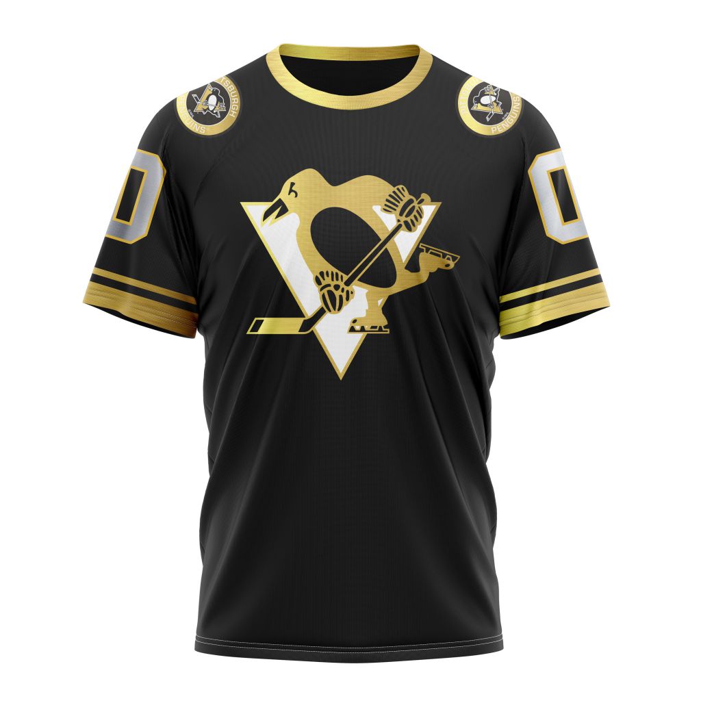 Pittsburgh Penguins Special Black And Gold Design 01 Personalized Name And Number T-Shirt Oregontrailrvpk Shirt