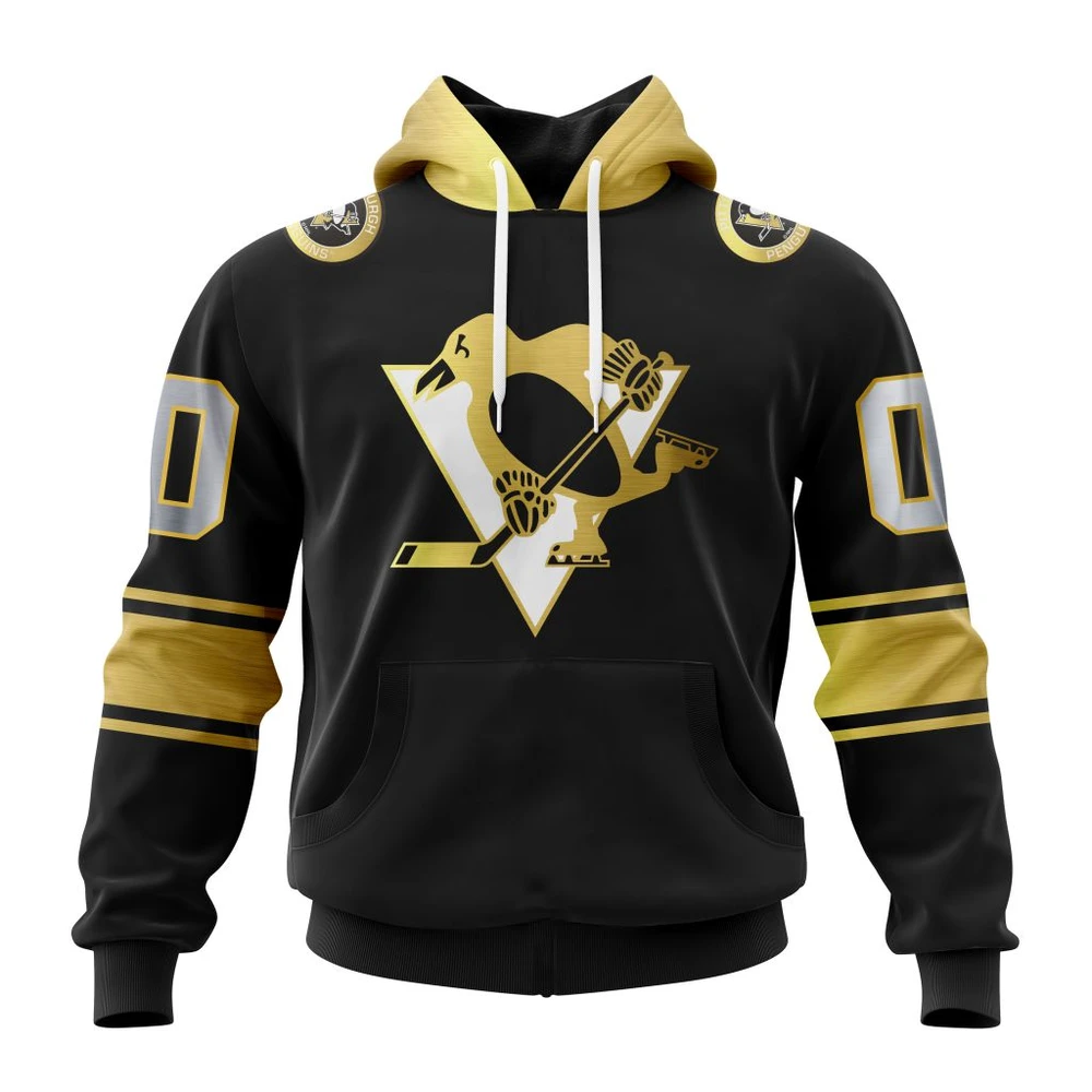 Pittsburgh Penguins Special Black And Gold Design All Over Print Hoodie Style 15723