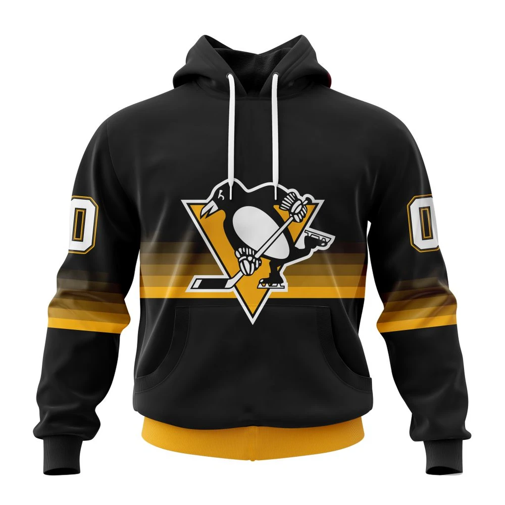 Pittsburgh Penguins Special Black And Gradient Design All Over Print Hoodie Style 96409