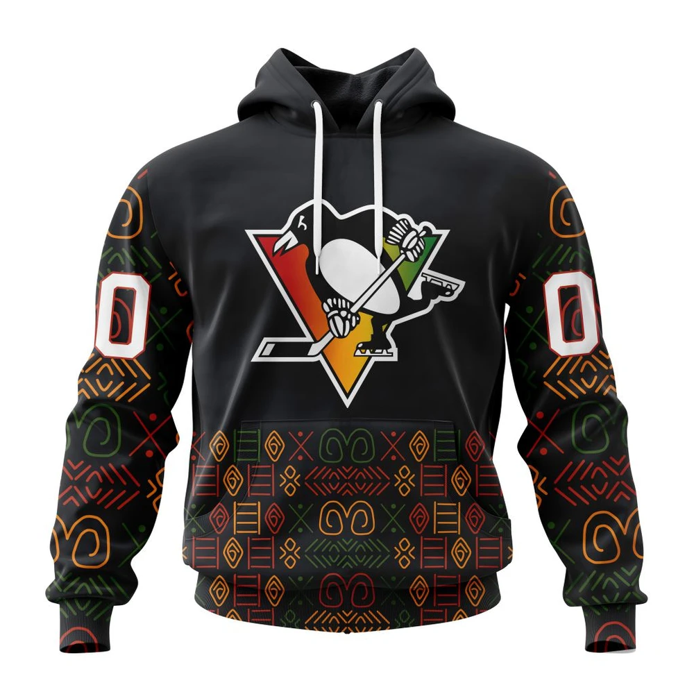 Pittsburgh Penguins Special Design For Black History Month All Over Print Hoodie Style 85170
