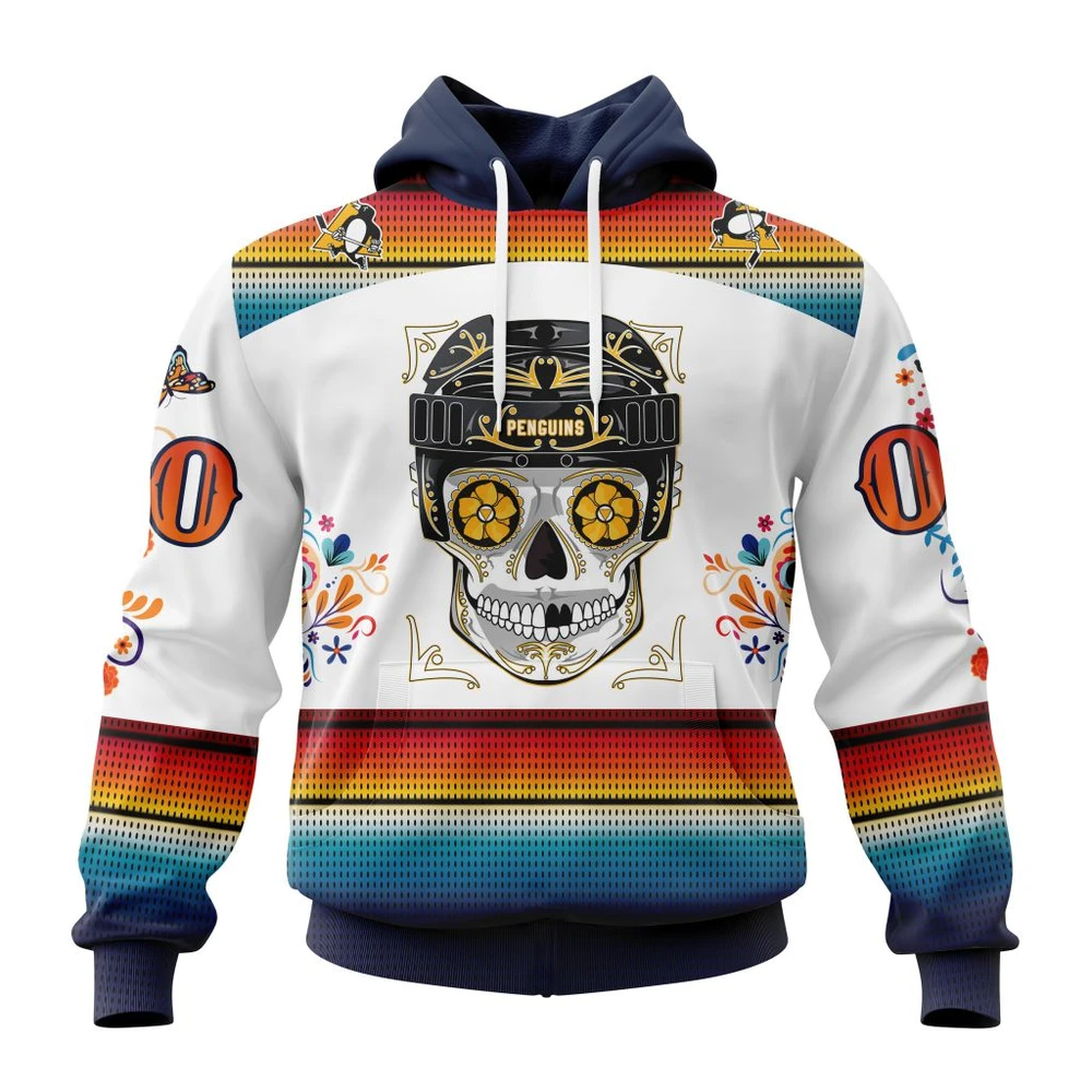Pittsburgh Penguins Special Design For Dia De Los Muertos All Over Print Hoodie Style 80374