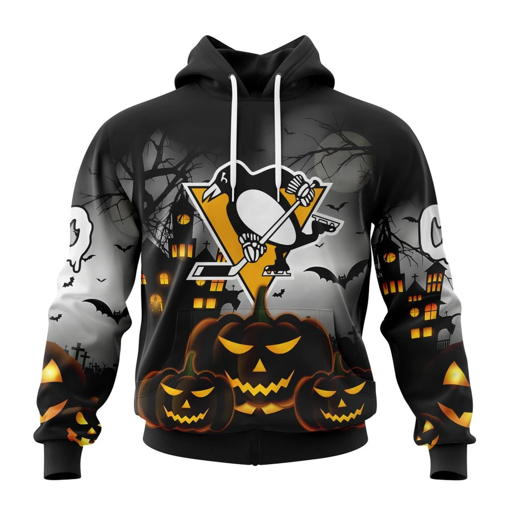 Pittsburgh Penguins Special Design For Halloween All Over Print Hoodie Style 31606