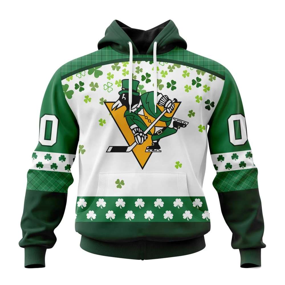 Pittsburgh Penguins Special Design For St. Patrick Day All Over Print Hoodie Style 88254