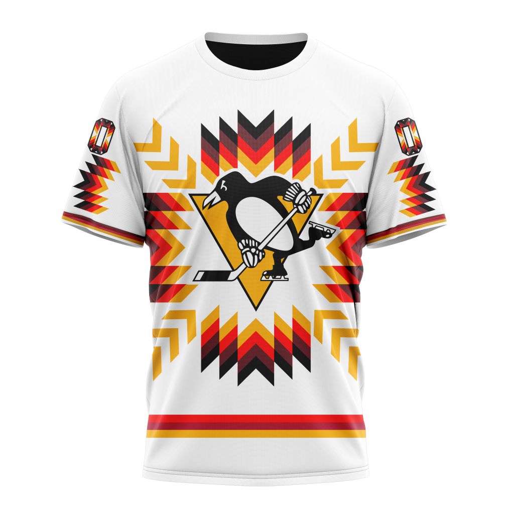 Pittsburgh Penguins Special Design With Native Pattern Personalized Name And Number T-Shirt Oregontrailrvpk Shirt