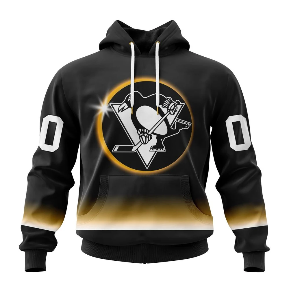 Pittsburgh Penguins Special Eclipse Design All Over Print Hoodie Style 63056