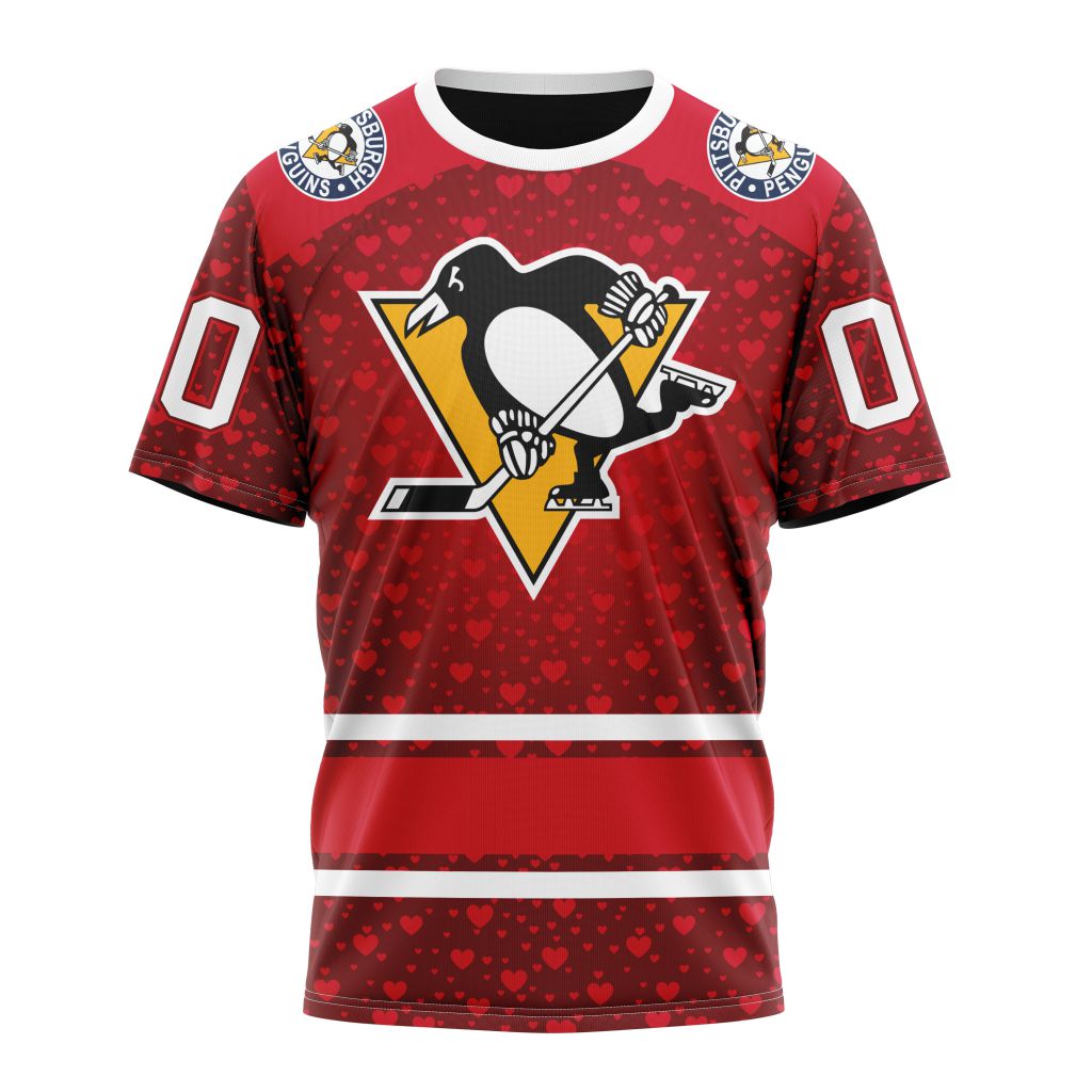 Pittsburgh Penguins Special Gift For Valentines Day 01 Personalized Name And Number T-Shirt Oregontrailrvpk Shirt