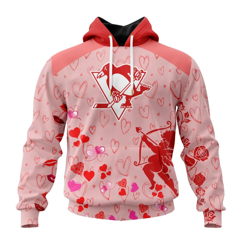 Pittsburgh Penguins Special Gift For Valentines Day All Over Print Hoodie Style 47983