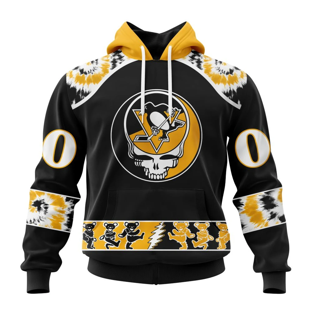Pittsburgh Penguins Special Grateful Dead Design All Over Print Hoodie Style 72818