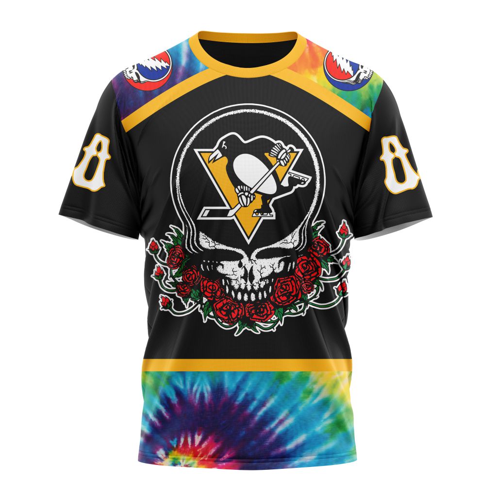 Pittsburgh Penguins Special Grateful Dead Design Personalized Name And Number T-Shirt Oregontrailrvpk Shirt