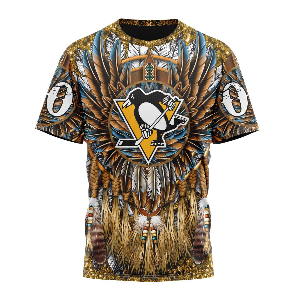 Pittsburgh Penguins Special Native Costume Design Personalized Name And Number T-Shirt Oregontrailrvpk Shirt