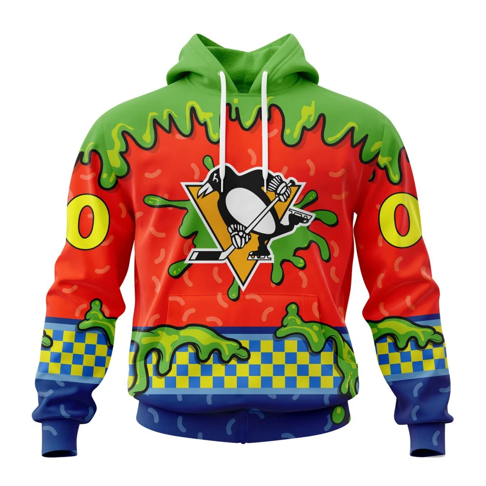 Pittsburgh Penguins Special Nickelodeon Design All Over Print Hoodie Style 59395