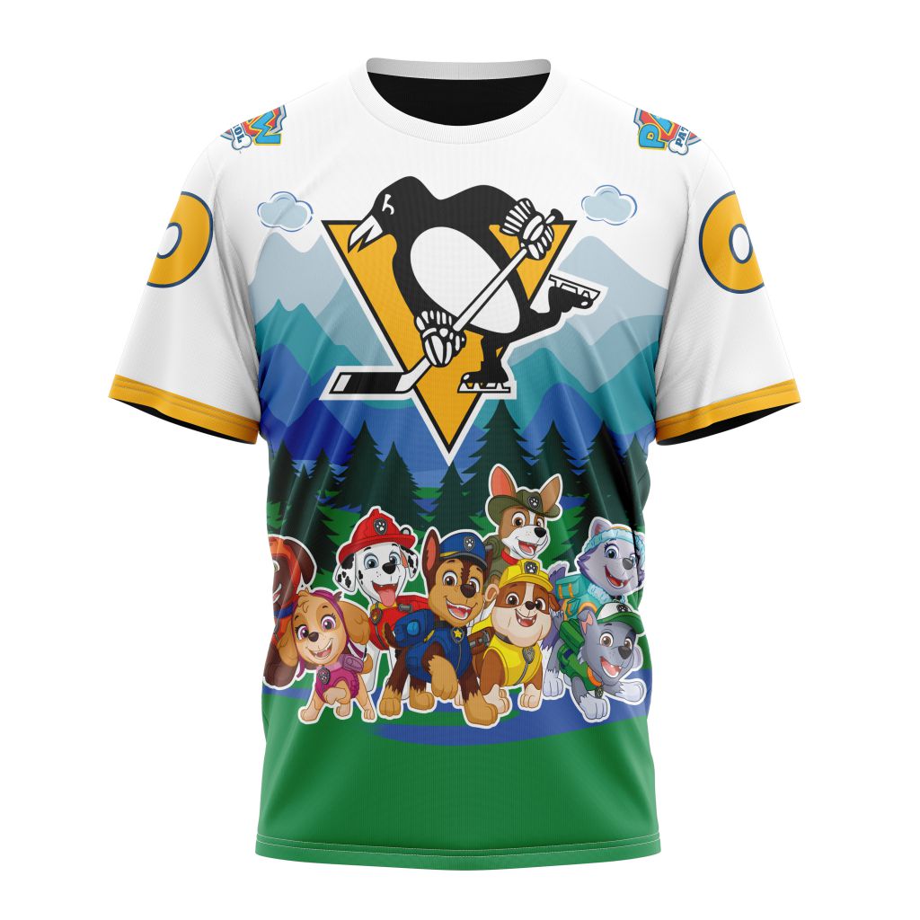 Pittsburgh Penguins Special Paw Patrol Design 01 Personalized Name And Number T-Shirt Oregontrailrvpk Shirt