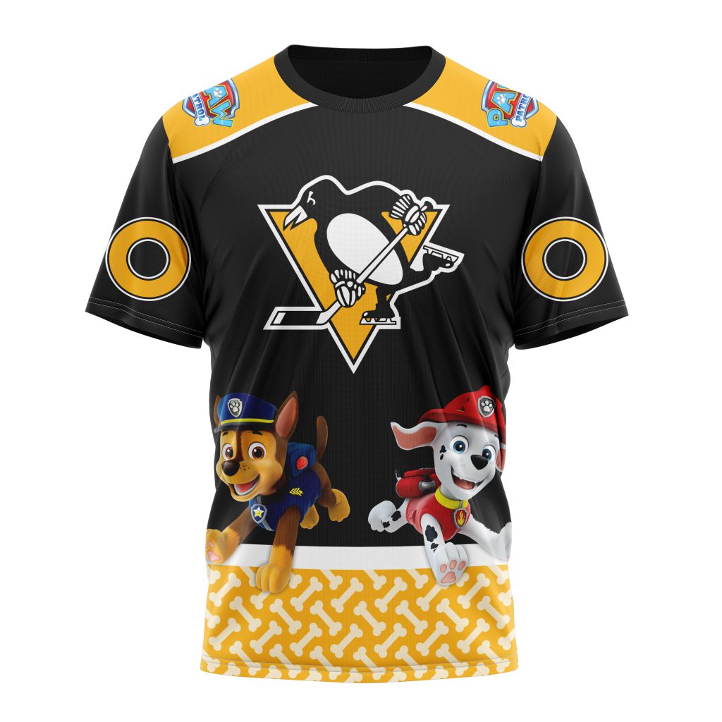 Pittsburgh Penguins Special Paw Patrol Design Personalized Name And Number T-Shirt Oregontrailrvpk Shirt