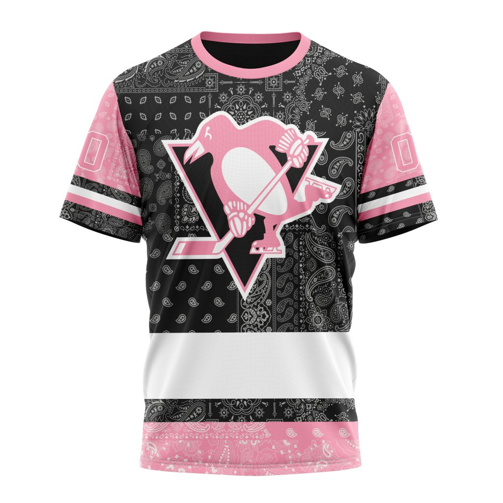 Pittsburgh Penguins Special Pink Paisley Design 01 Personalized Name And Number T-Shirt Oregontrailrvpk Shirt
