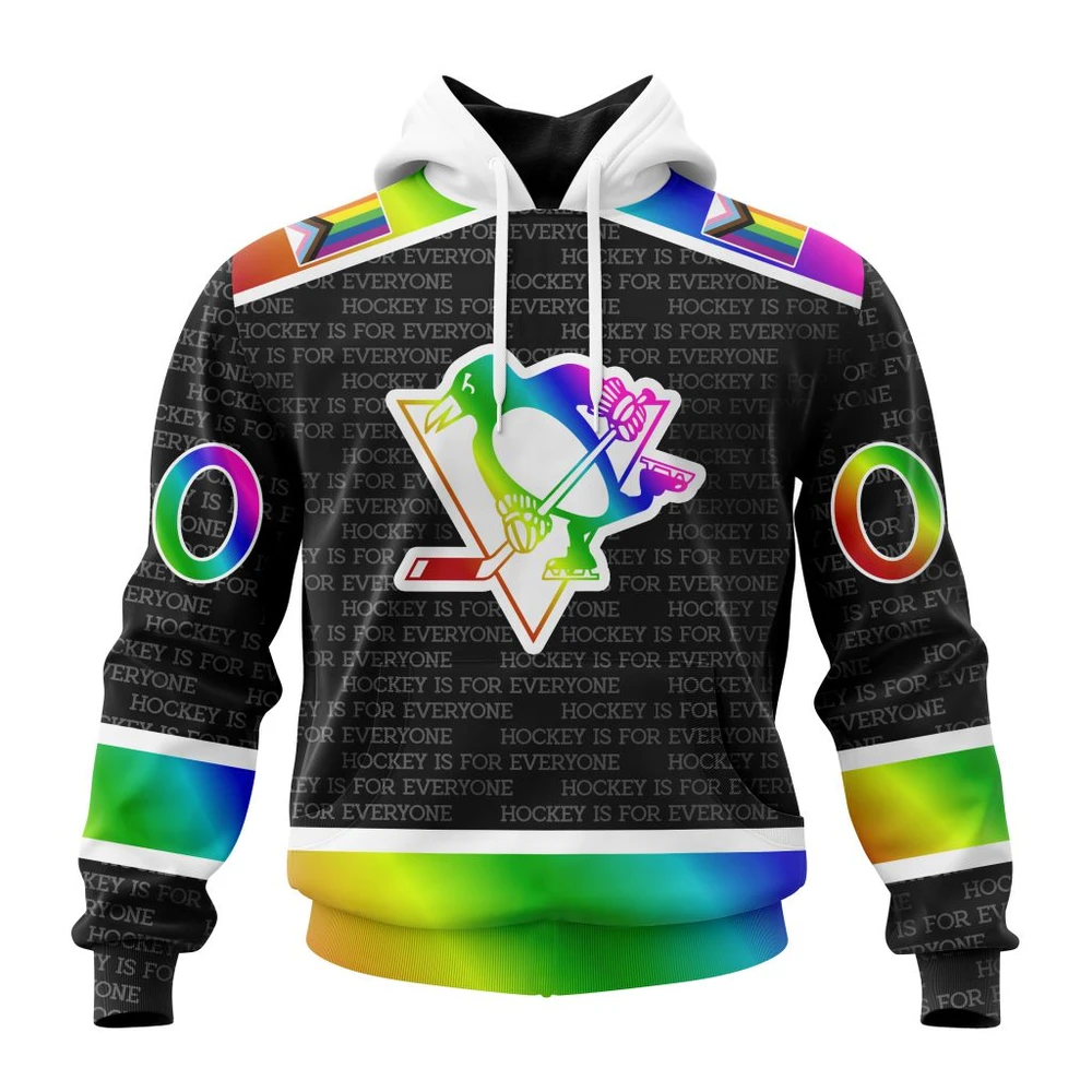 Pittsburgh Penguins Special Pride Design Hockey Is For Everyone All Over Print Hoodie Style 67235