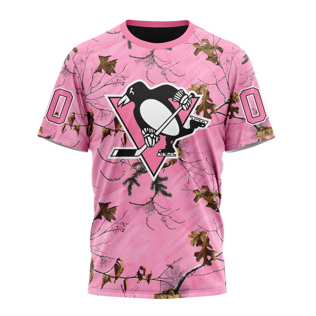 Pittsburgh Penguins Special Realtree Pink Camouflage Design 01 Personalized Name And Number T-Shirt Oregontrailrvpk Shirt