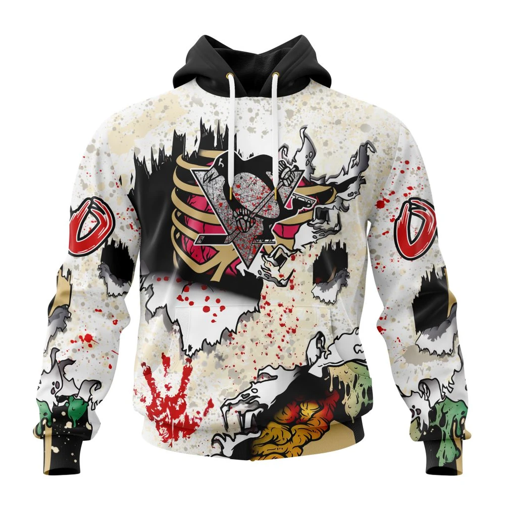 Pittsburgh Penguins Special Zombie For Halloween All Over Print Hoodie Style 90114