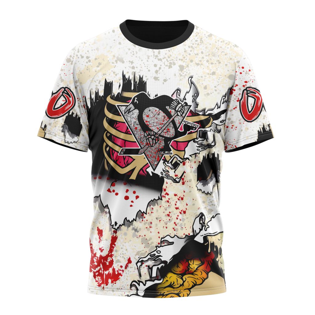 Pittsburgh Penguins Special Zombie For Halloween Personalized Name And Number T-Shirt Oregontrailrvpk Shirt