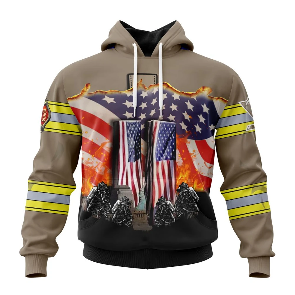 Pittsburgh Penguins Specialized Concepts For Honor Patriot Day All Over Print Hoodie Style 14315