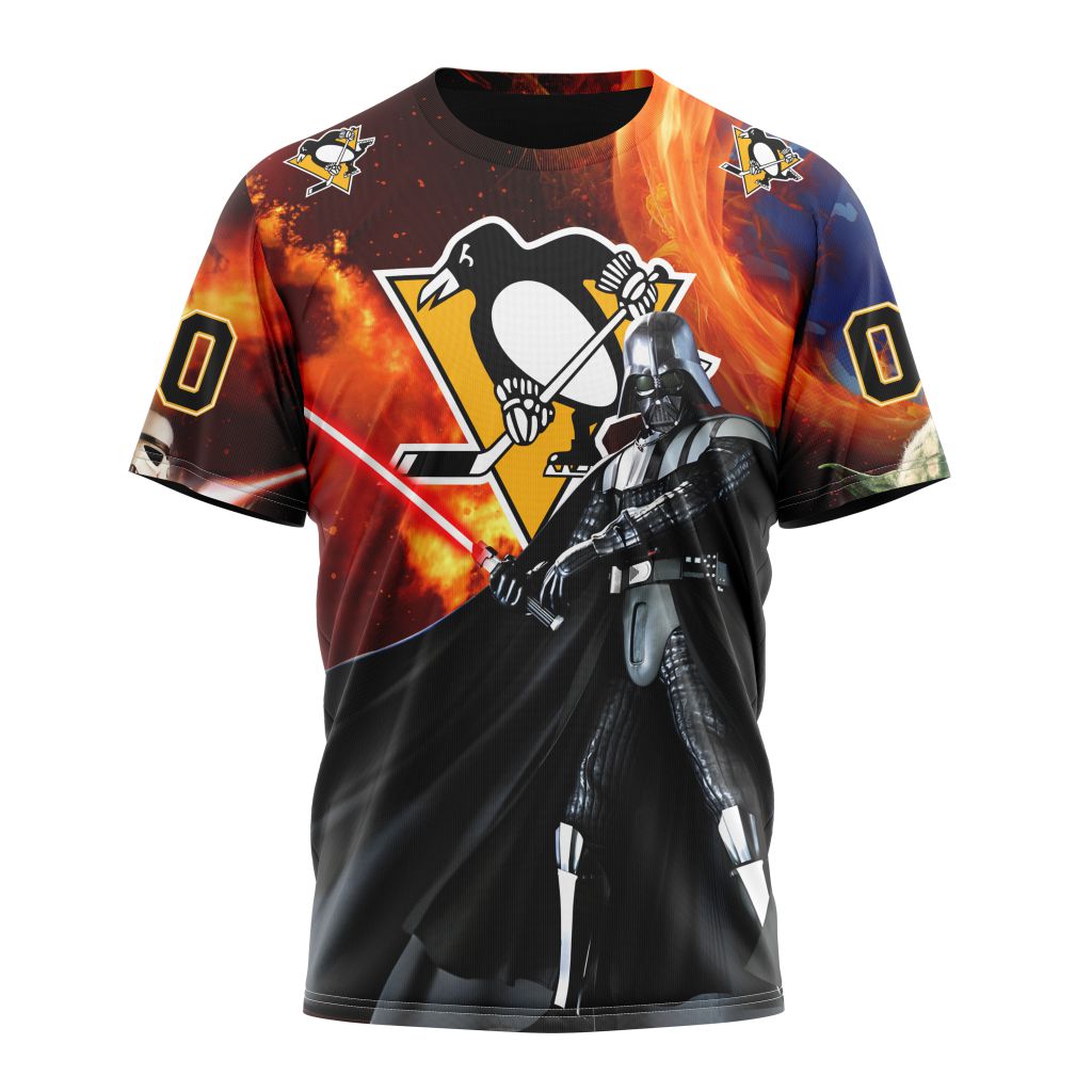 Pittsburgh Penguins Specialized Design X Star War Personalized Name And Number T-Shirt Oregontrailrvpk Shirt