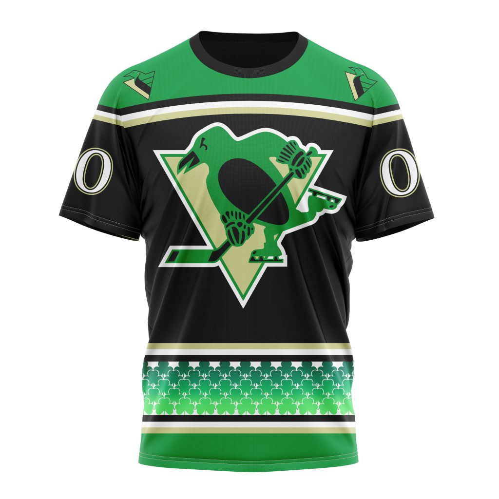 Pittsburgh Penguins Specialized Hockey Celebrate St Patrick's Day Personalized Name And Number T-Shirt Oregontrailrvpk Shirt