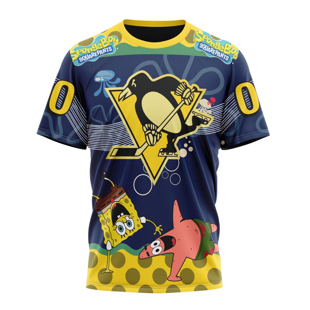 Pittsburgh Penguins Specialized Jersey With SpongeBob Personalized Name And Number T-Shirt Oregontrailrvpk Shirt