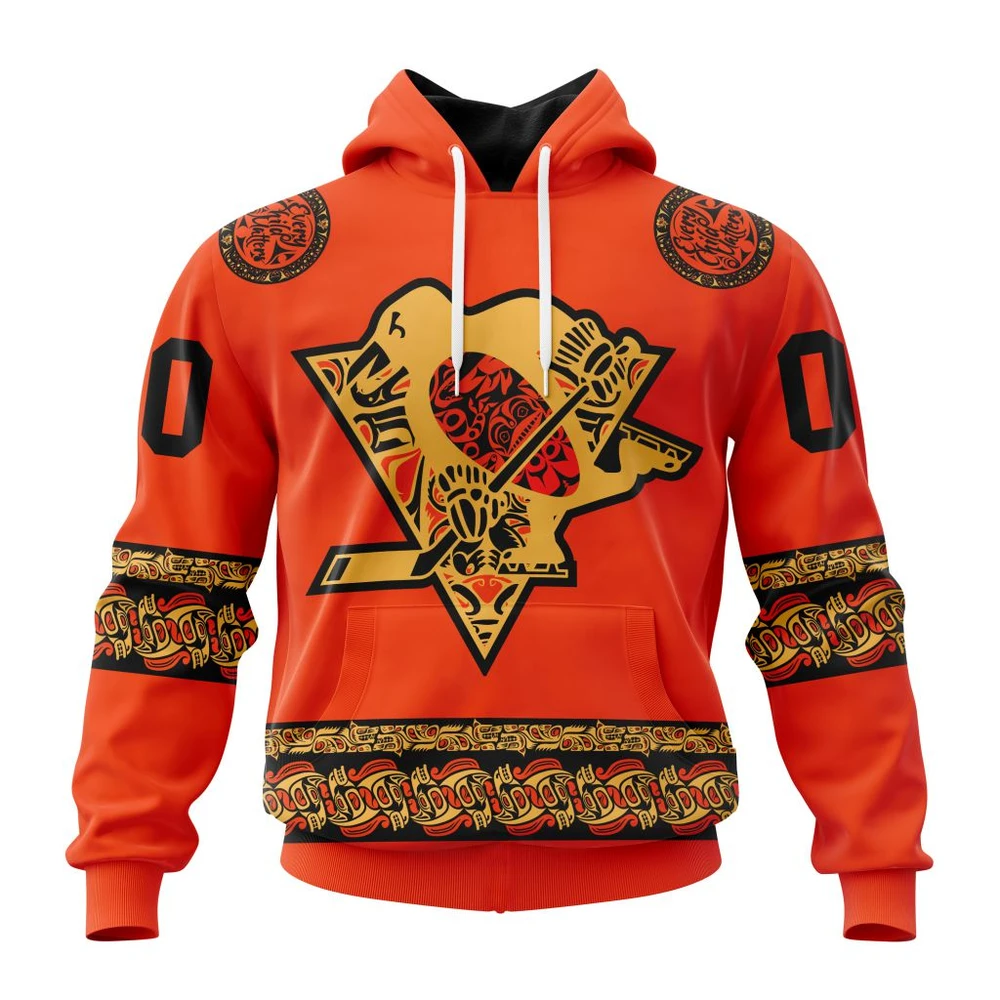 Pittsburgh Penguins Specialized National Day For Truth And Reconciliation All Over Print Hoodie Style 64562