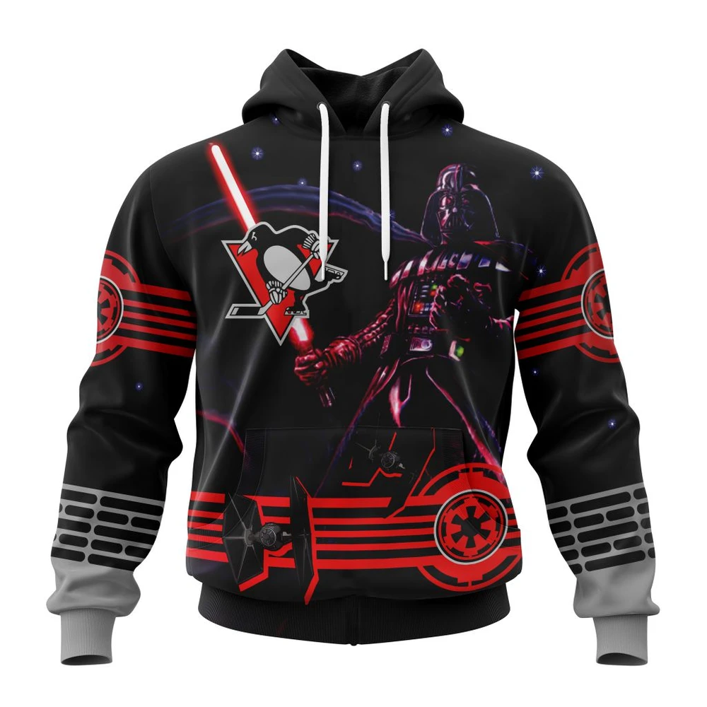Pittsburgh Penguins Specialized Starwar Darth Vader Version Jersey All Over Print Hoodie Style 97327