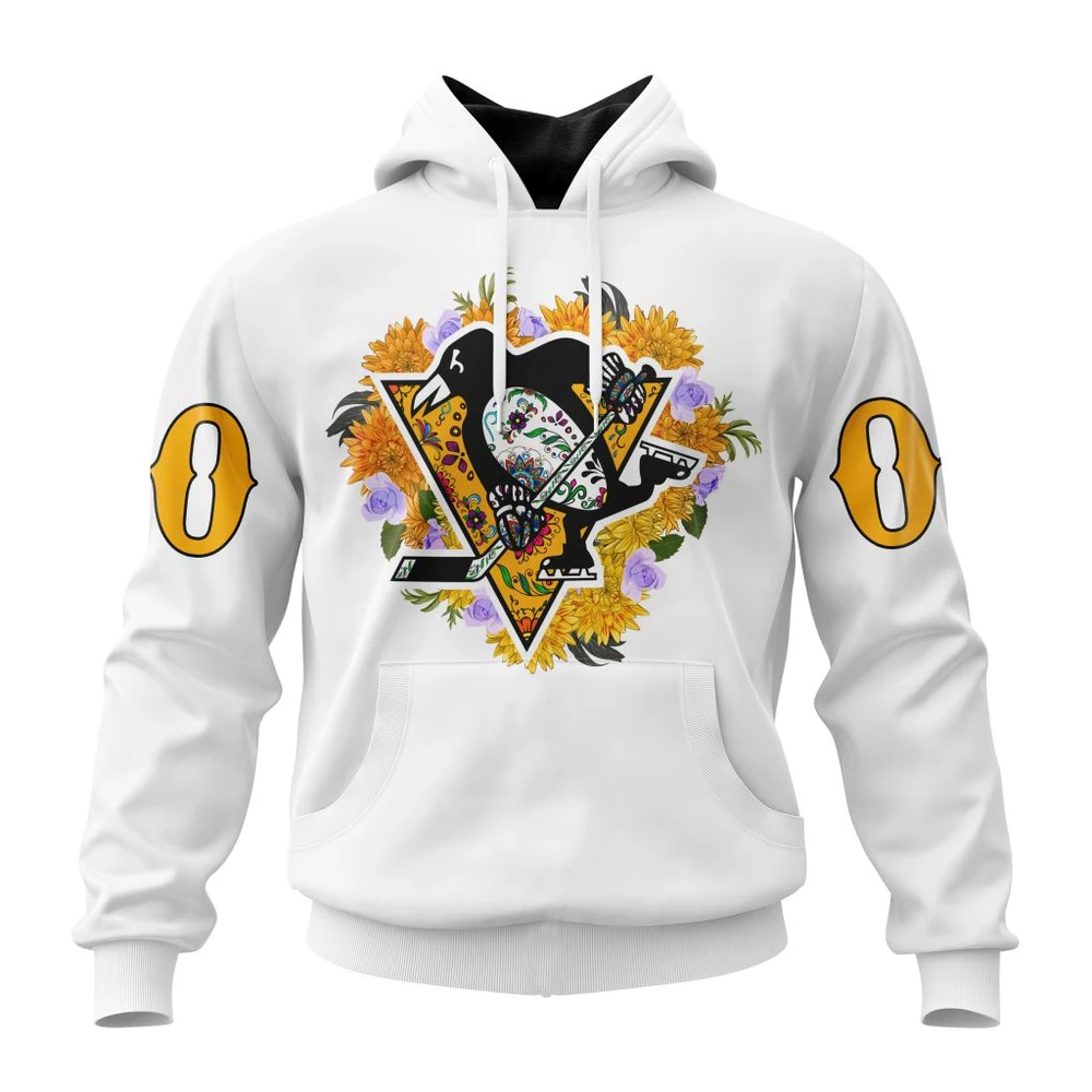 Pittsburgh Penguins Specialized Unisex Kits Dia De Muertos All Over Print Hoodie Style 84526