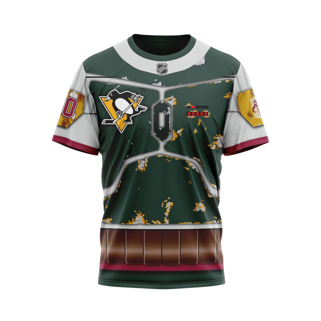 Pittsburgh Penguins X Boba Fett's Armor Specialized Design For Star Wars Fourth Of July Personalized Name And Number T-Shirt Oregontrailrvpk Shirt