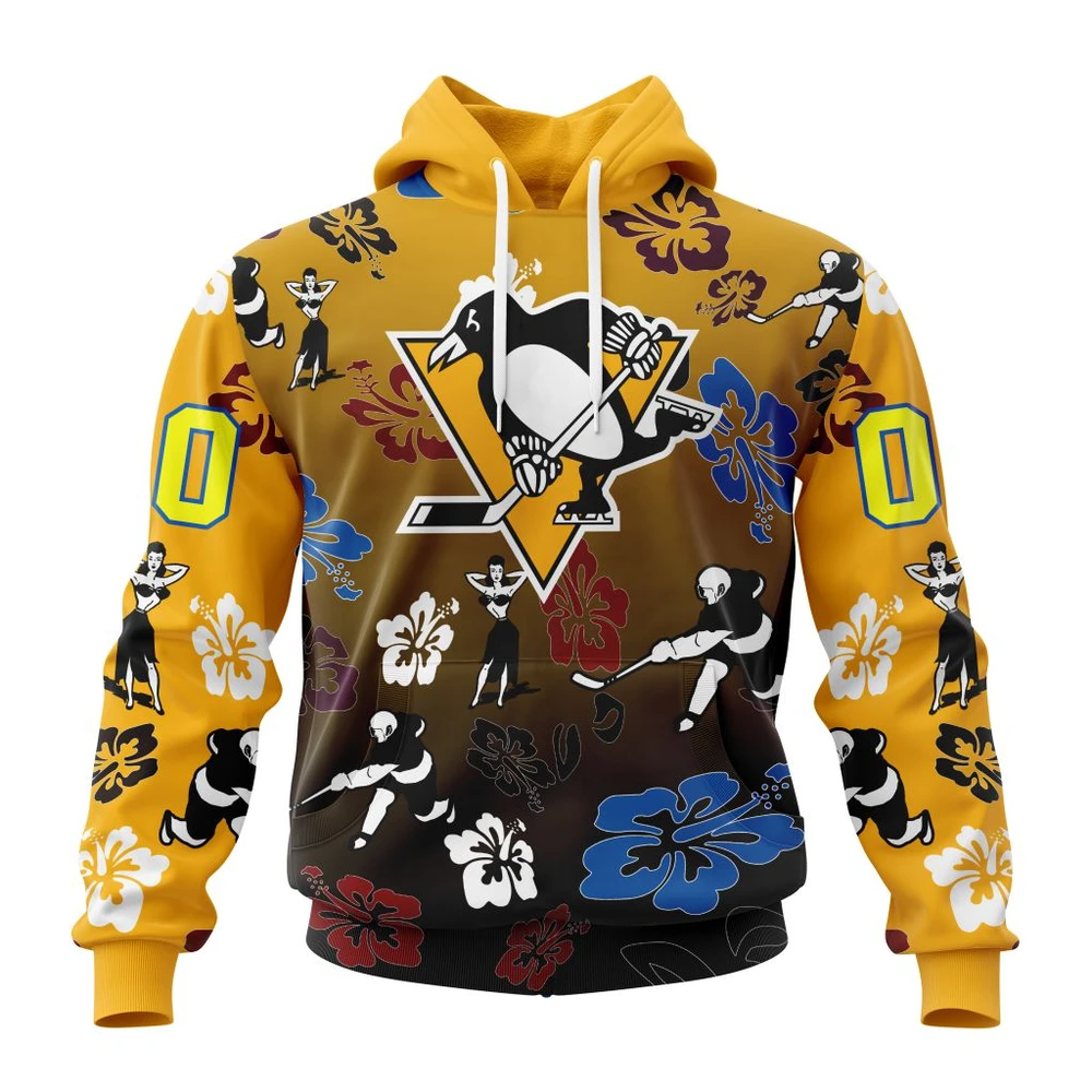 Pittsburgh Penguins X Hawaii Specialized Design For Hawaiia All Over Print Hoodie Style 65960