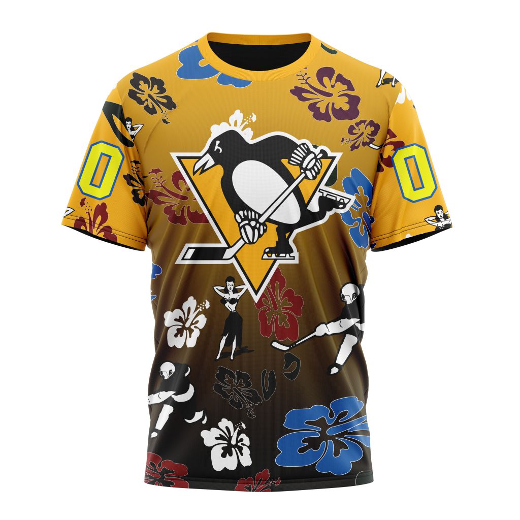 Pittsburgh Penguins X Hawaii Specialized Design For Hawaiia Personalized Name And Number T-Shirt Oregontrailrvpk Shirt
