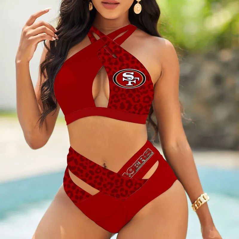 Pittsburgh Steelers Womens 2Pcs Bikini Swimsuit Criss Cross Cutout Bathing Suit St3026