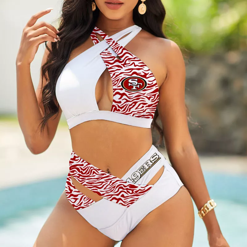Pittsburgh Steelers Womens 2Pcs Bikini Swimsuit Criss Cross Cutout Bathing Suit St6908