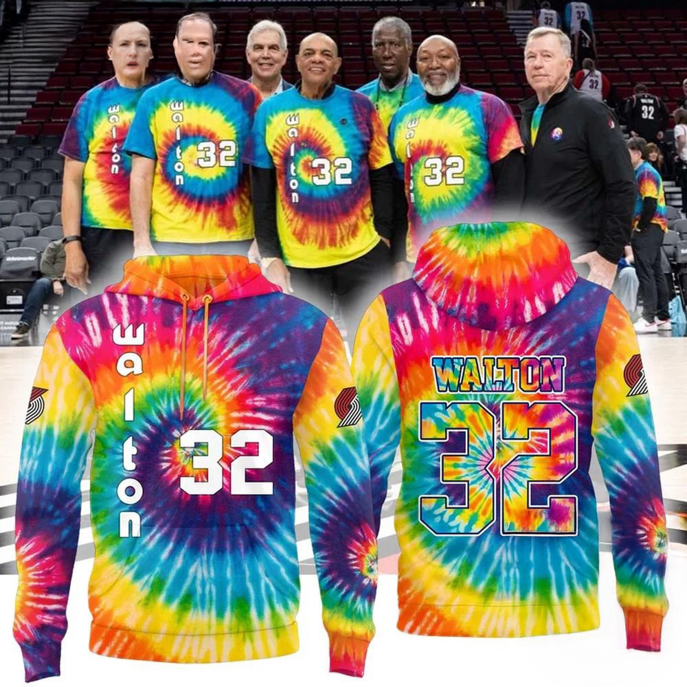 Portland Trail Blazers Limited Edition Bill Walton Tribute Tie Dye Hoodie Basketball