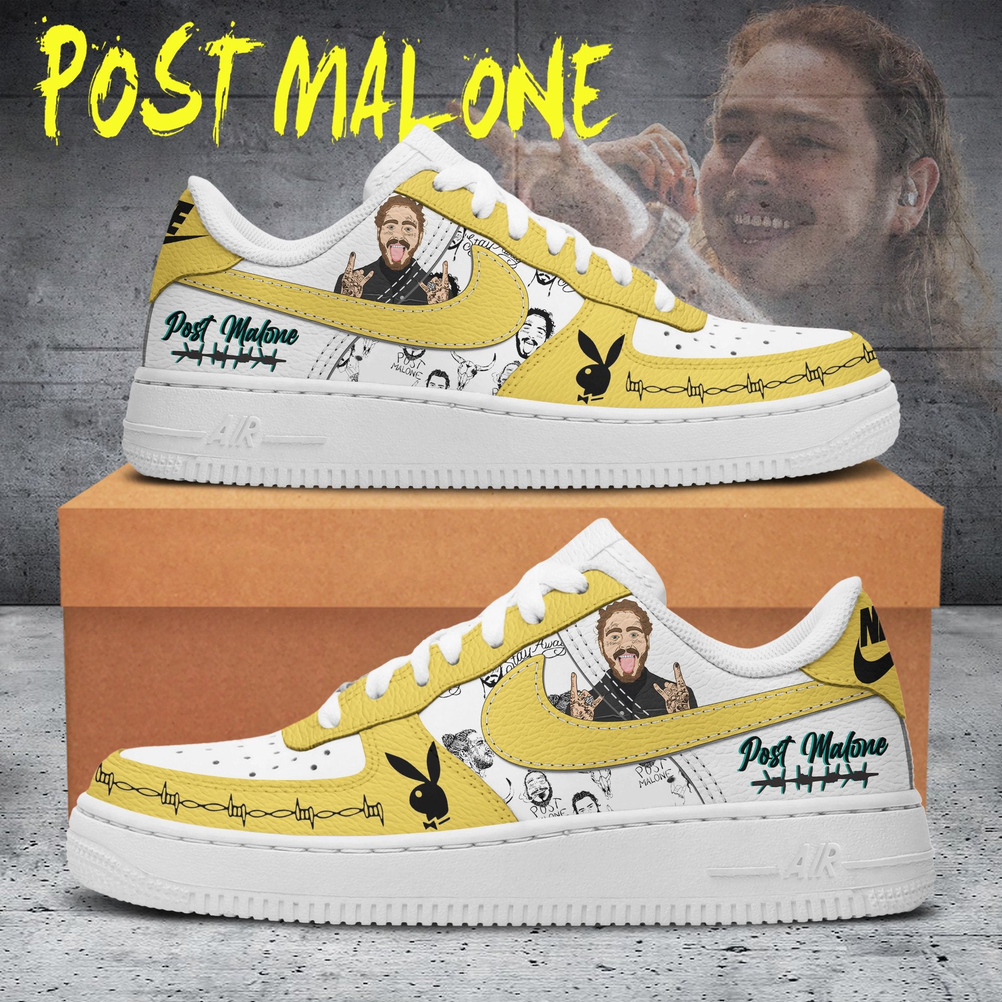 Post Malone Air Low-Top Sneakers Shoes For Men And Women