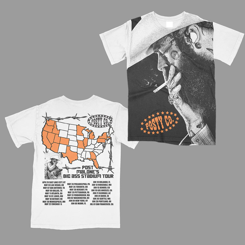 Post Malone Big Ass Stadium Tour Merch T-Shirt Concert Cool Best For Fans Oregontrailrvpk Shirt