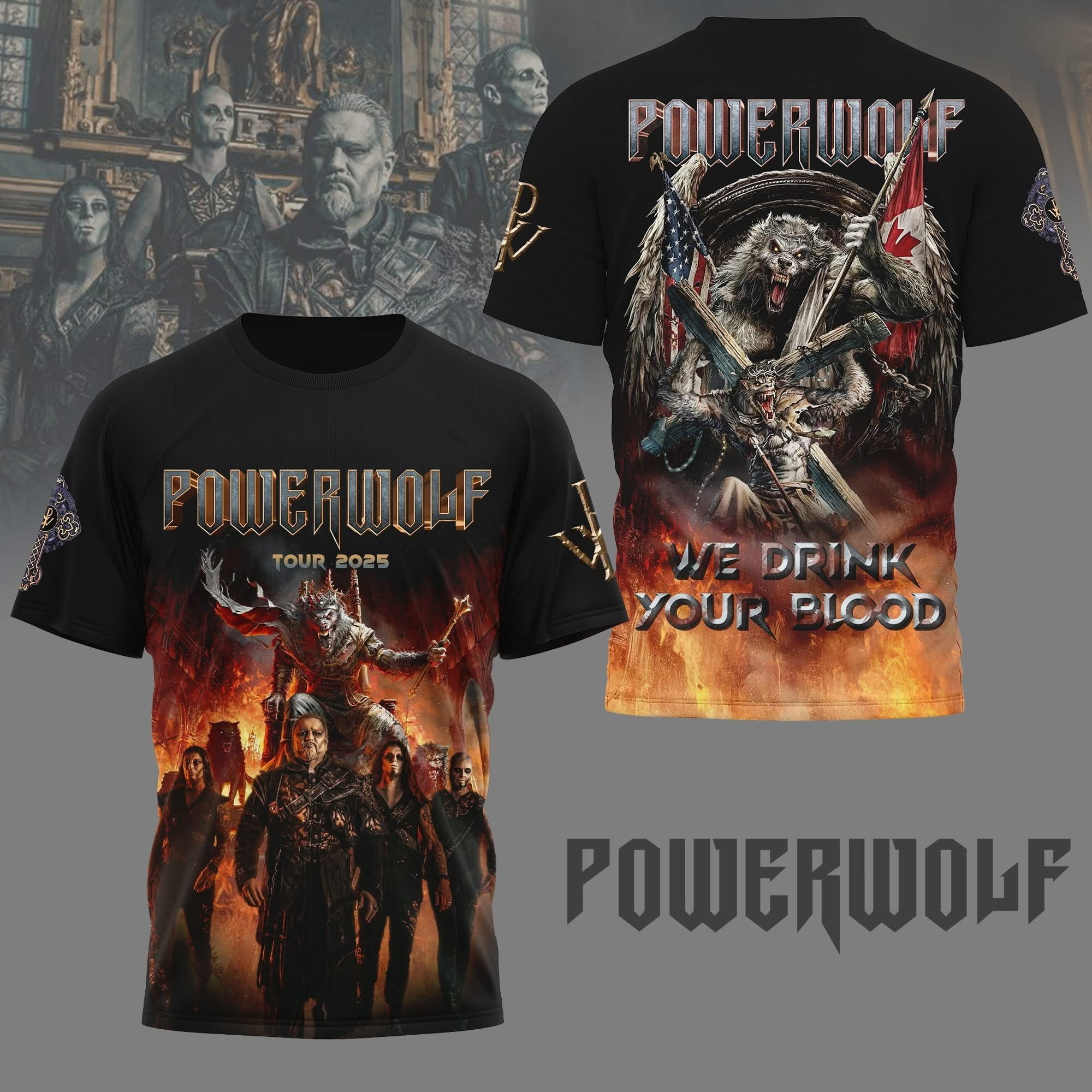 Powerwolf Tour 2025 Europe T-Shirt Gift For Powerwolf Fans Oregontrailrvpk Shirt