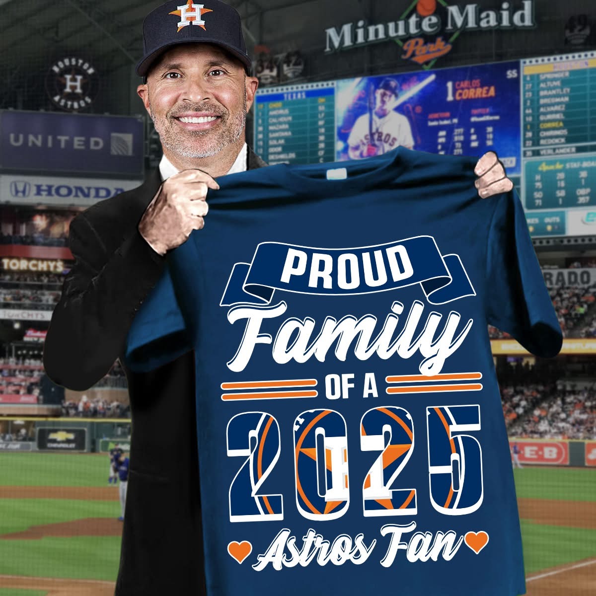 Proud Family Of A 2025 Astros Fan T-Shirt Oregontrailrvpk Shirt