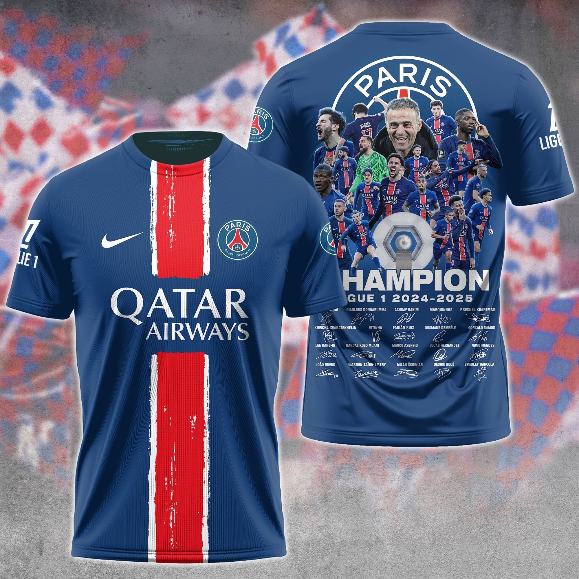 PSG Champions Ligue 1 2024 2025 Shirt Paris Saint-Germain FC Merch Oregontrailrvpk Shirt