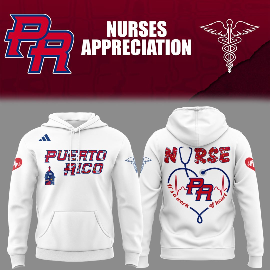 Puerto Rico Baseball Nurse Appreciation White Hoodie Gift Ideas For Baseball Players