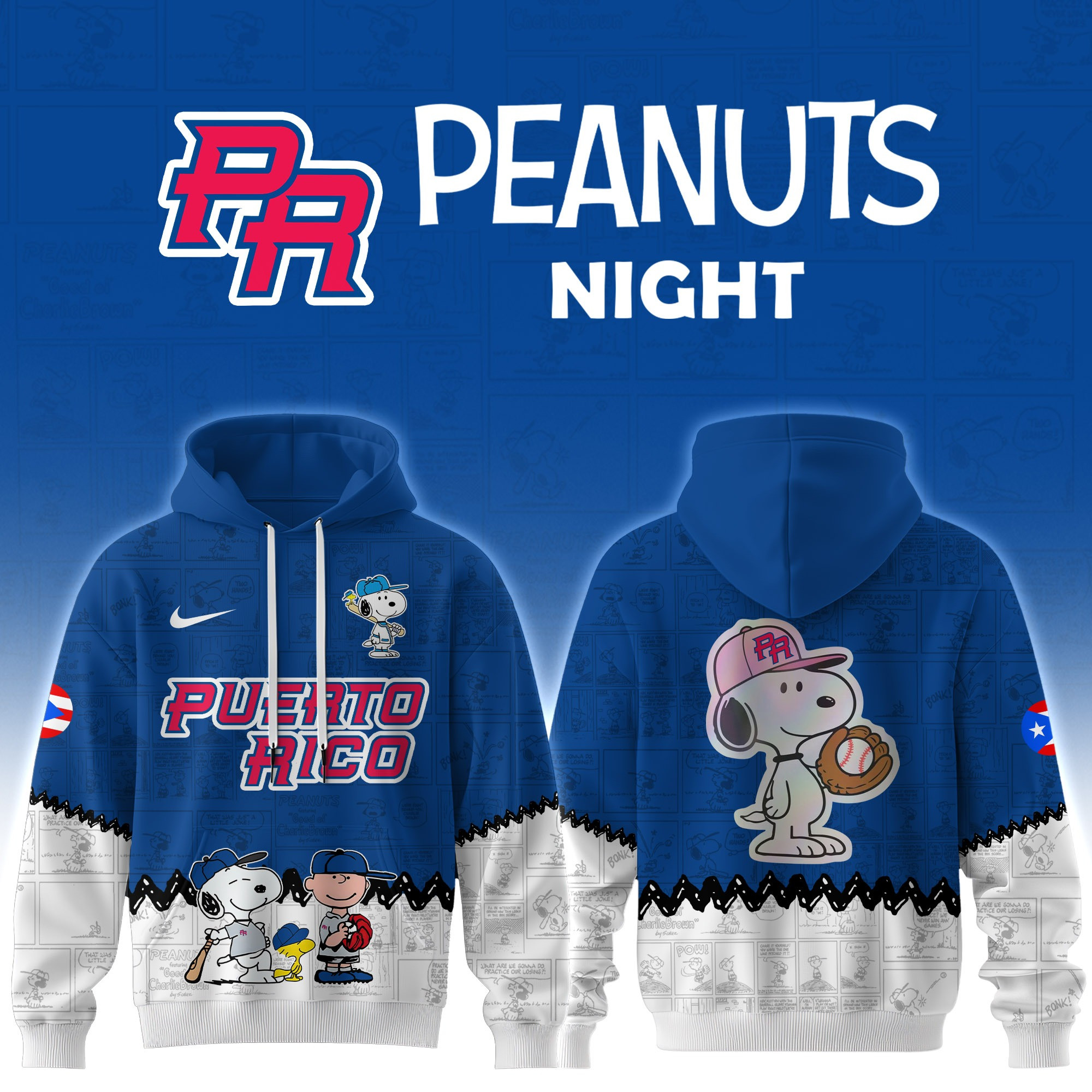 Puerto Rico Baseball Team x Peanuts Night 2025 Hoodie