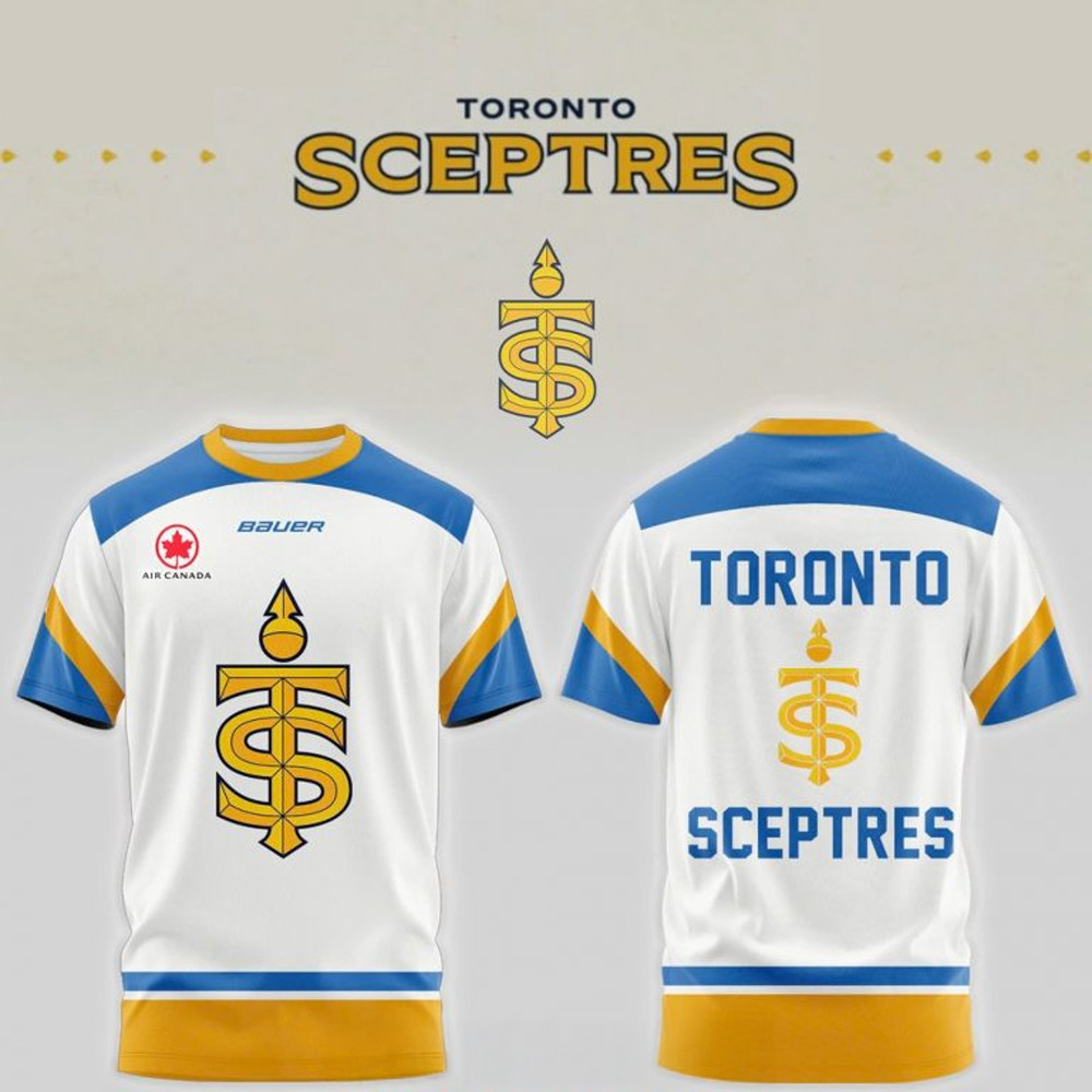 PWHL Toronto Sceptres Bauer 2025 White T-Shirt Ice Hockey Oregontrailrvpk Shirt