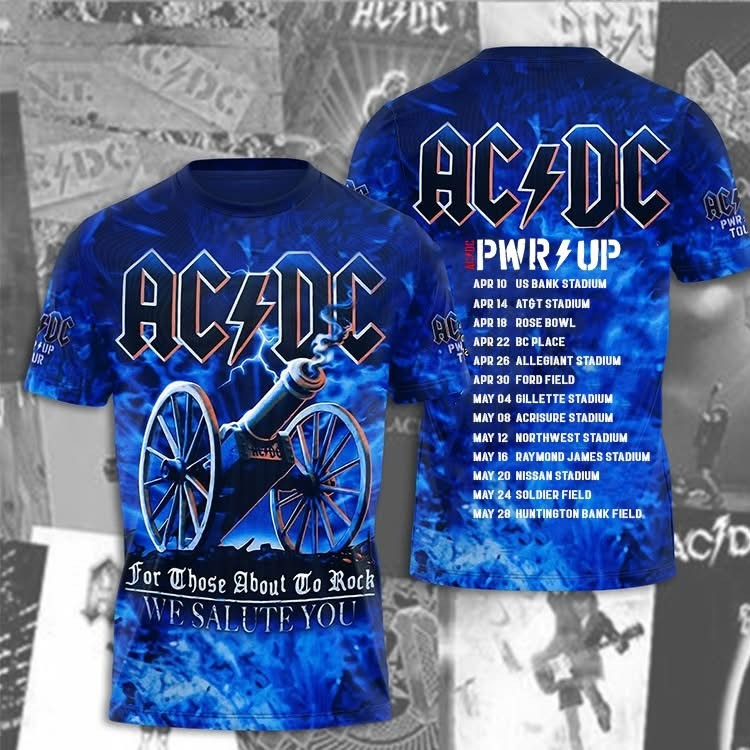 PWR UP Power Up Tour 2025 Shirt For Those About To Rock We Salute You Gift For ACDC Fans Oregontrailrvpk Shirt