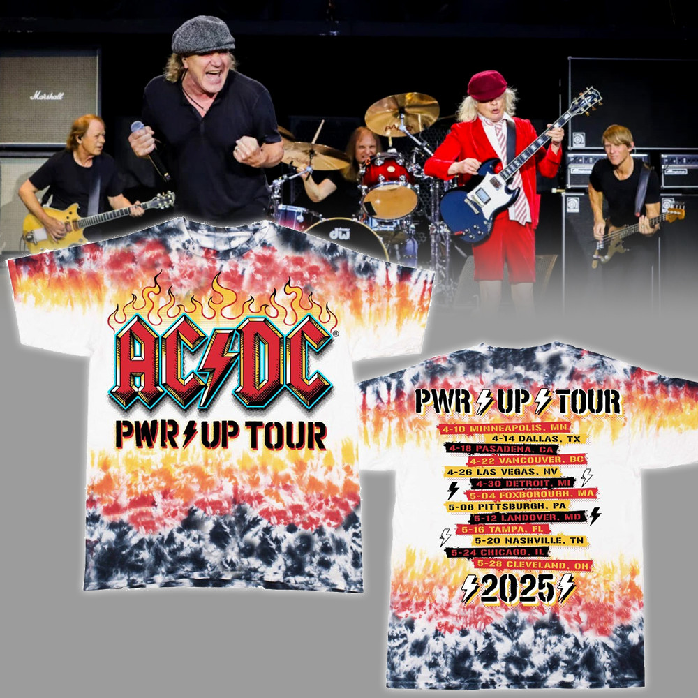 PWR UP Tour Tie Dye T-Shirt Music Related Gifts For Guys Oregontrailrvpk Shirt