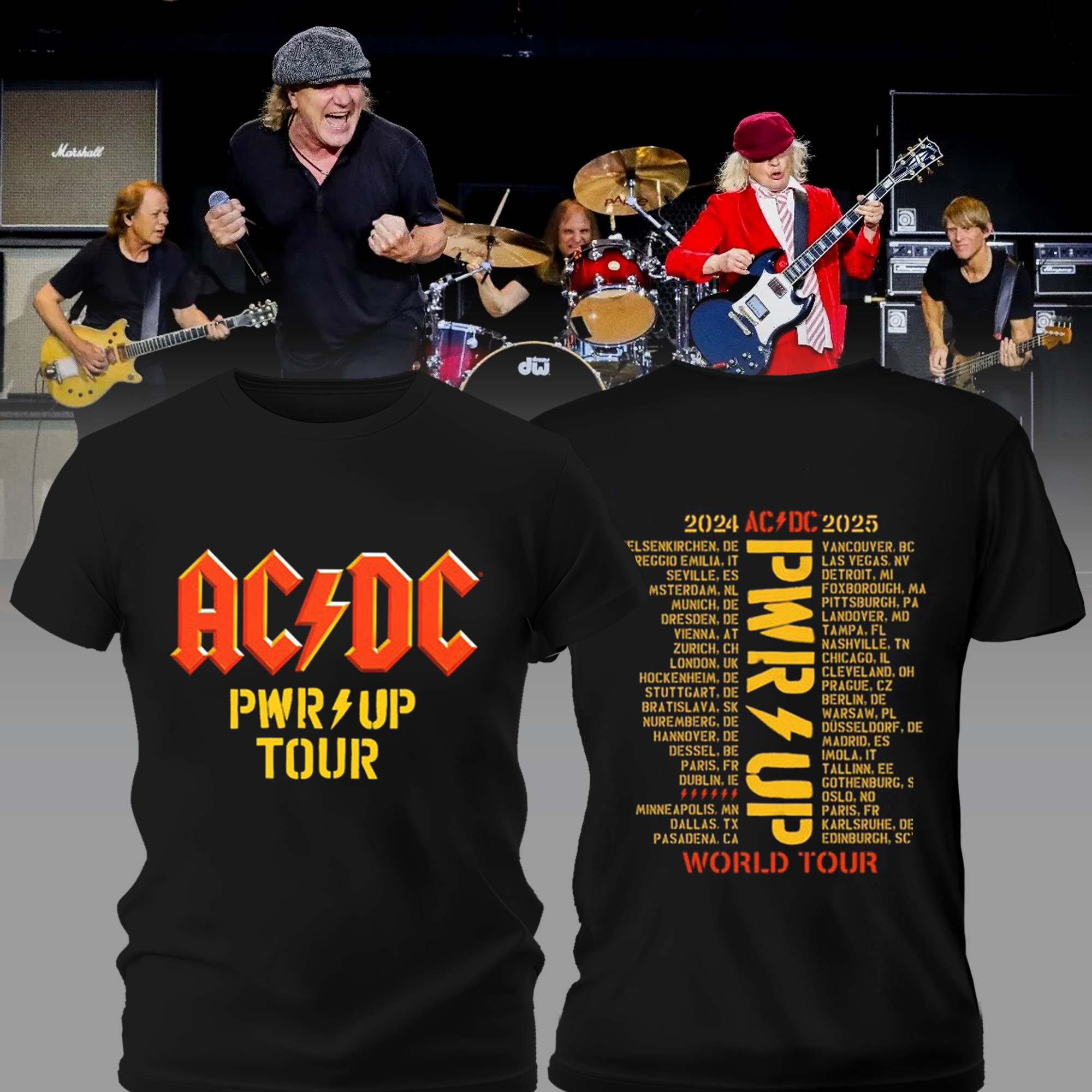 PWR UP World Tour ACDC T-Shirt Oregontrailrvpk Shirt