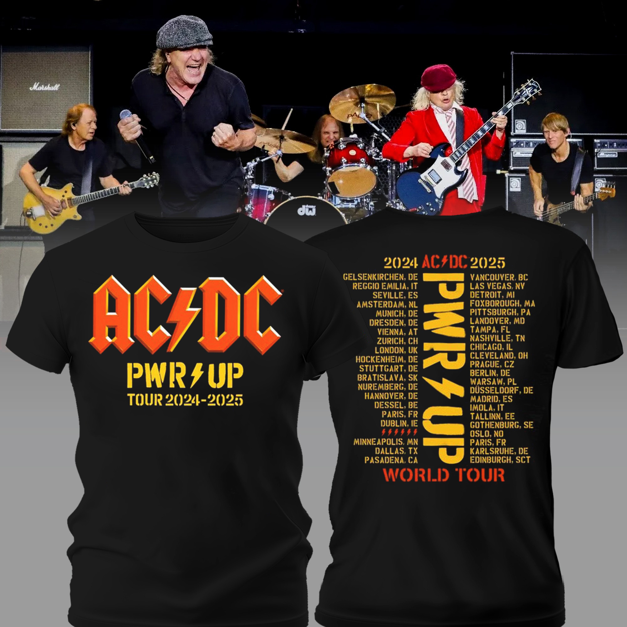 PWR UP World Tour T-Shirt Music Related Oregontrailrvpk Shirt