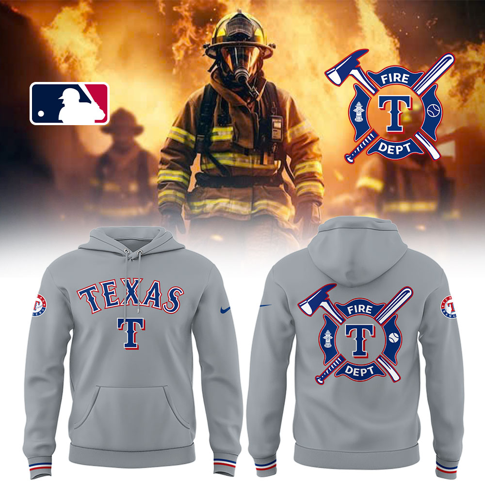 Rangers x Firefighter Appreciation Night Hoodie Gift Ideas For Baseball Players