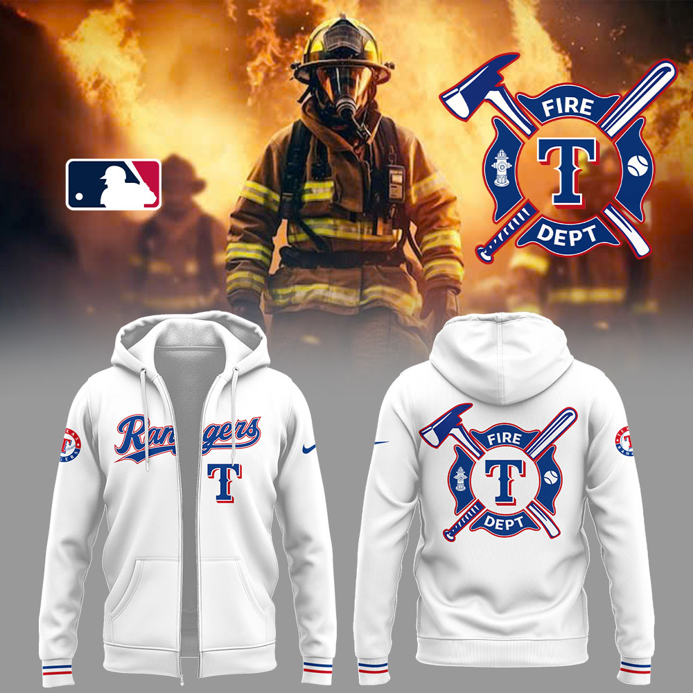 Rangers x Firefighter Appreciation Night Zip Hoodie Unique Baseball Gifts